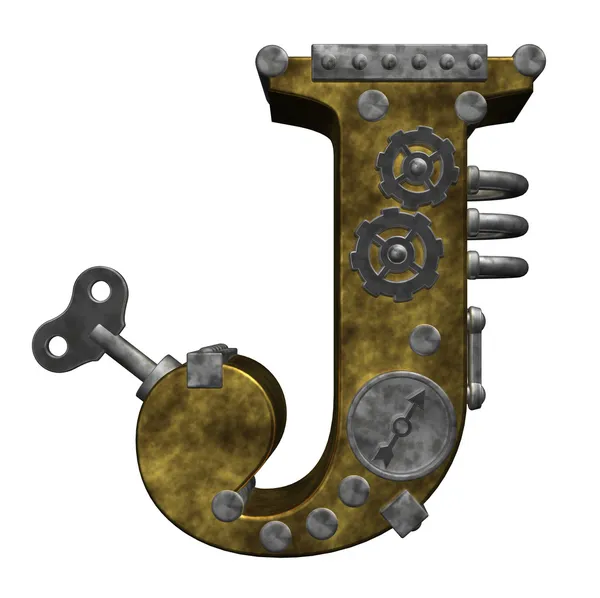 Steampunk litera j — Zdjęcie stockowe