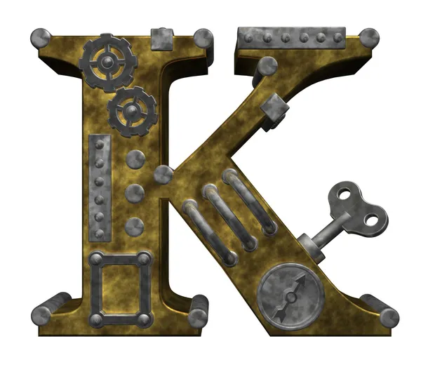 蒸汽朋克字母 k — 图库照片