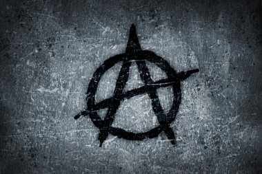 Anarchy symbol on wall clipart
