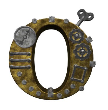 Steampunk letter o clipart