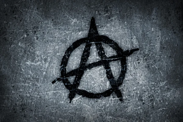 Anarchy szimbólum a fal — Stock Fotó