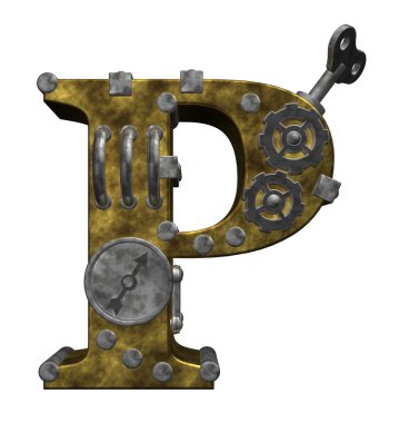 Steampunk letter p clipart