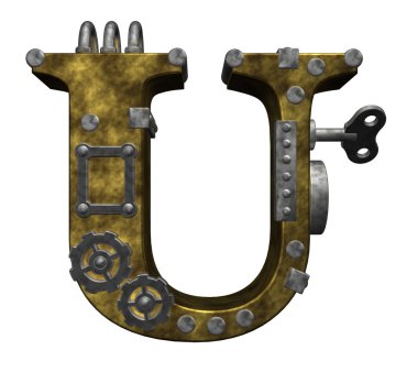 Steampunk letter u clipart