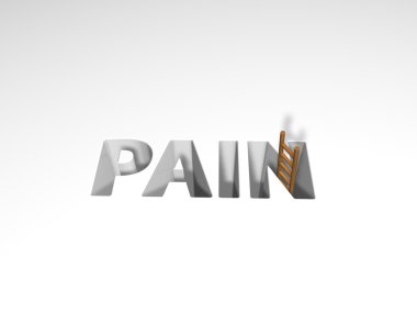 The word pain and ladder clipart