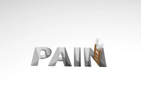 La palabra dolor y escalera — Foto de Stock