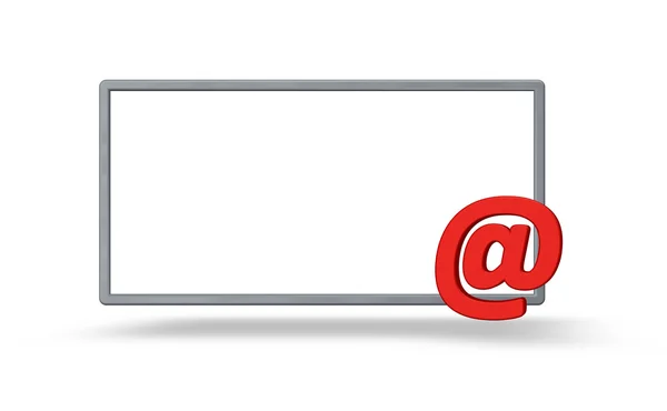 Символ электронной почты и пустой знак — стоковое фото