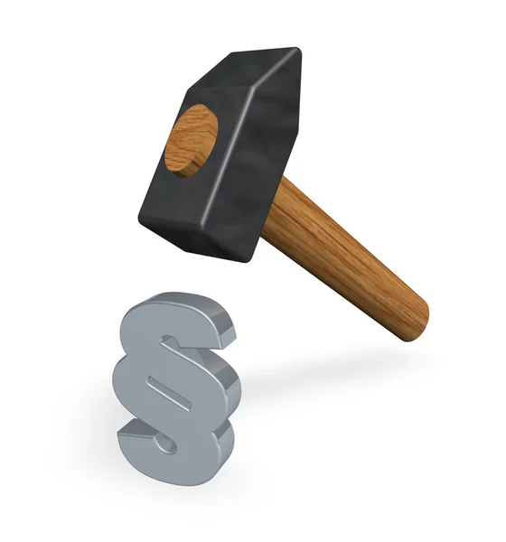 Hammer over law — Stock Photo, Image