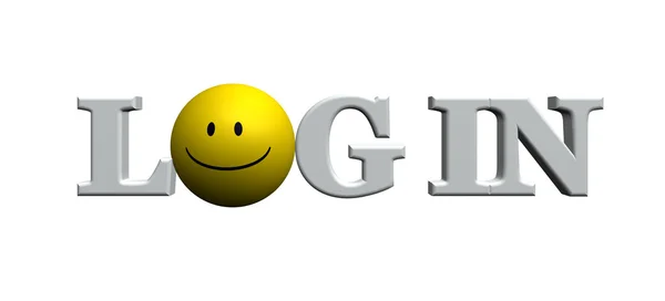 Login com emoticon — Fotografia de Stock