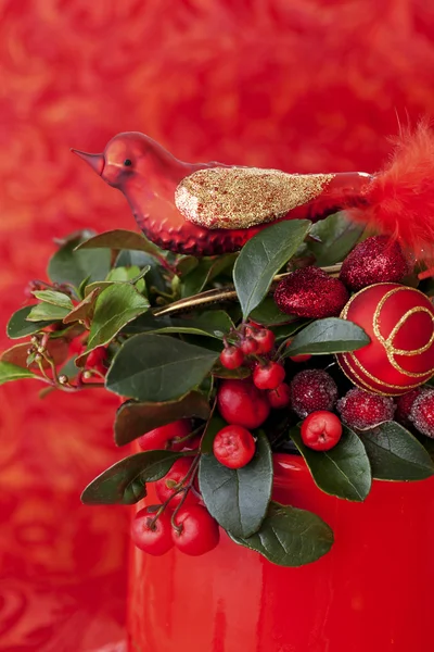 Χριστούγεννα διακόσμηση με πουλί — Φωτογραφία Αρχείου