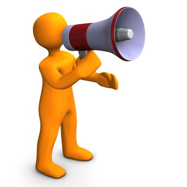 Man With Bullhorn clipart