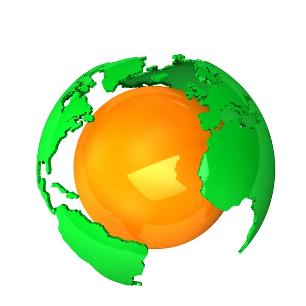 Зелёная оранжевая Земля — стоковое фото