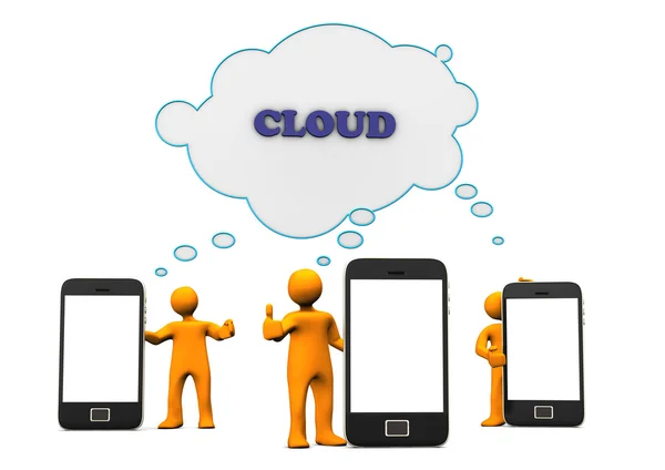 Smartphone de computación en la nube — Foto de Stock