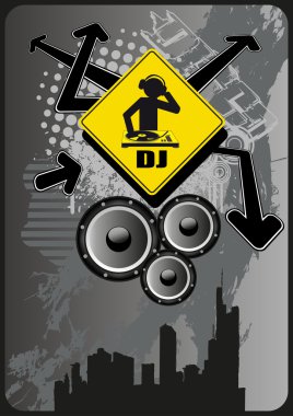 DJ Sign Grunge Style clipart