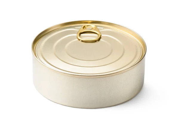 Round can with key — Stock Photo, Image