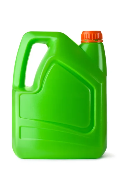 Zöld műanyag tartályt a háztartási vegyiáru — Stock Fotó