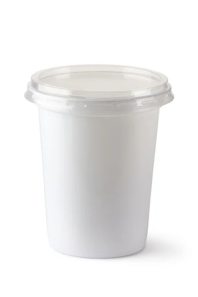 Пластиковый контейнер для молочных продуктов — стоковое фото