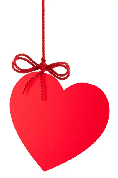 Coeur-Valentin avec un arc accroché à une corde — Photo