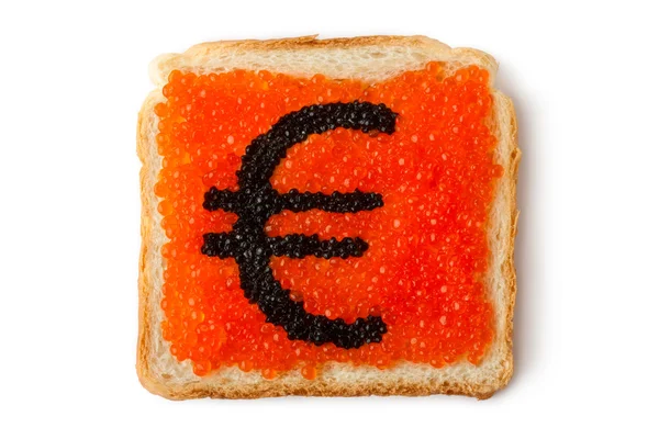 stock image Monetary Euro sandwich with caviar