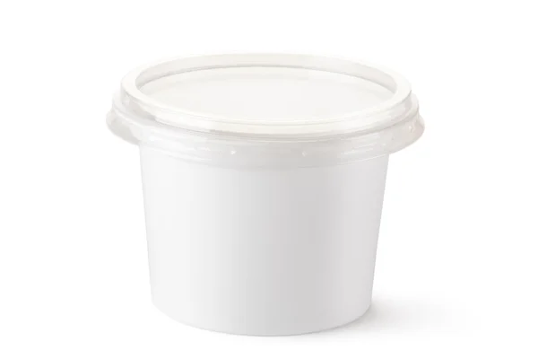 Пластиковый контейнер для молочных продуктов — стоковое фото