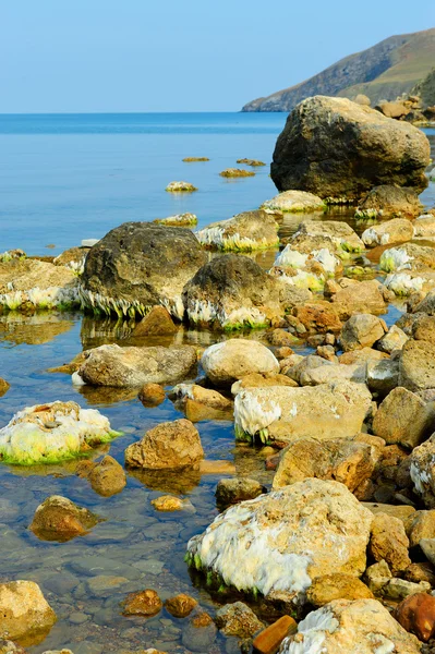 Deniz kıyısında büyük taşlar — Stok fotoğraf