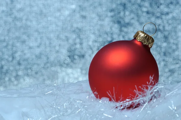 Christmas kırmızı Küre — Stok fotoğraf
