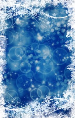 Background and bright flashes and snowflakes particles clipart