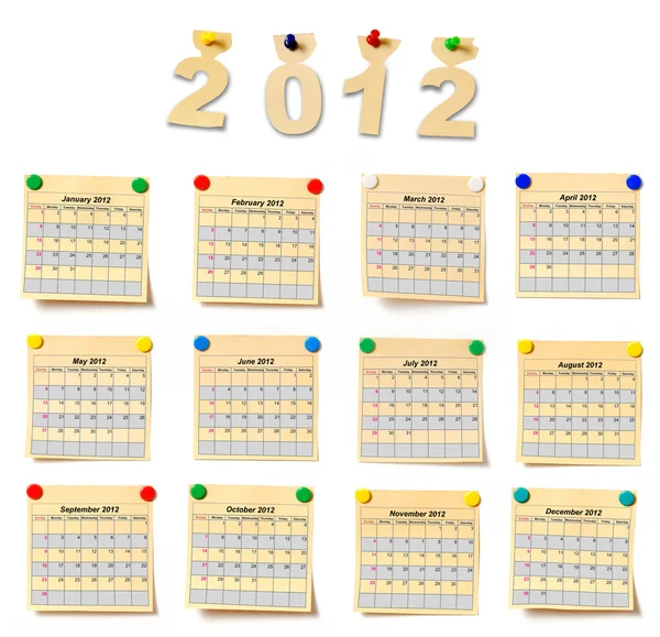 Kalender am Set Note 2012 — Stockfoto