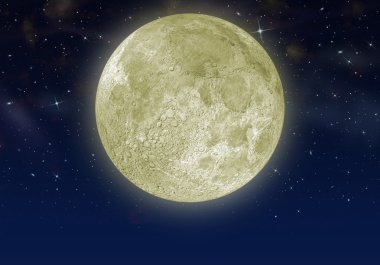 The moon in the star sky clipart