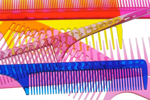 Conjunto de pentes transparentes multicoloridos — Fotografia de Stock