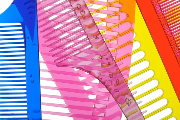 Σετ πολύχρωμα διαφανή χτένες — Φωτογραφία Αρχείου
