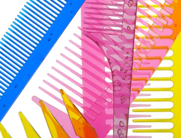 Set multi-coloured transparent combs — Stock Fotó