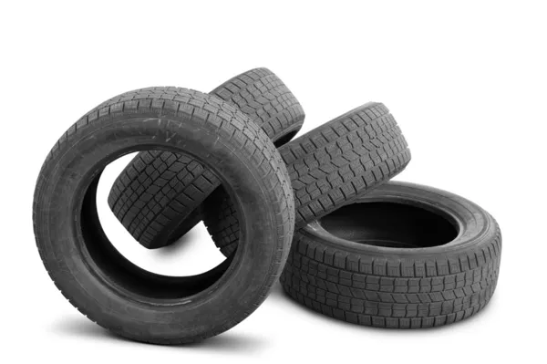 Cubiertas de neumáticos de automóviles estaban en el uso —  Fotos de Stock
