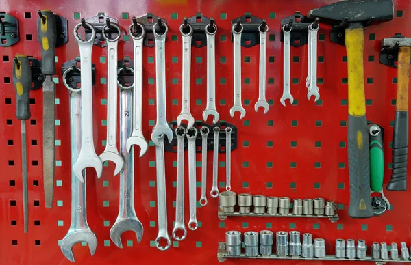 Set of the working tool at the stand — Stock Photo, Image