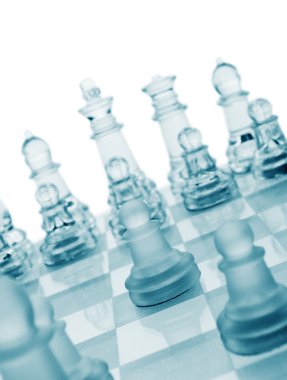 Glass chess. The first move.