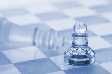 Glass chess. A victory of a pawn over a king