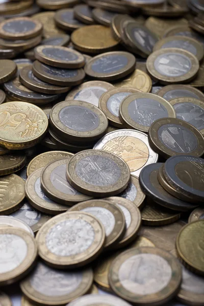 Many Euro coins - Closeup - Portrait — Stock Photo, Image