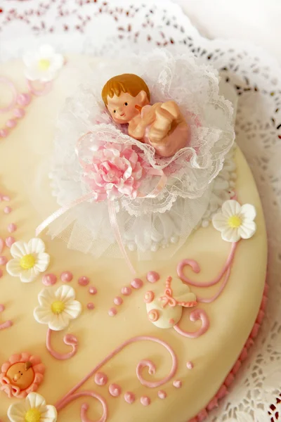 Tort z marcepanem kwiaty — Zdjęcie stockowe
