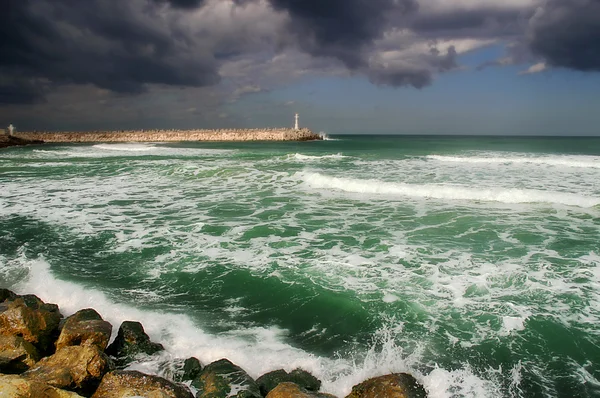 Stormy Mediterranean sea. Royalty Free Stock Photos
