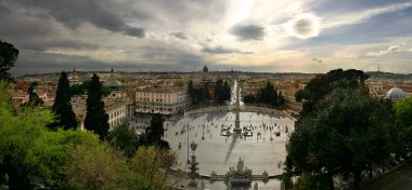 Piazza del Popolo panoramic view. clipart