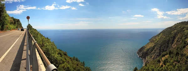 Panoramic view on hill and Mediterranean Sea. — Stock Photo, Image