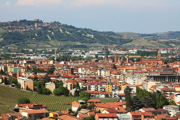 Aerial view on Alba. Piedmont, Italy. — Stock Photo, Image