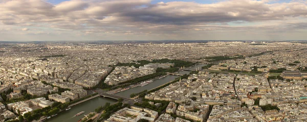 Panoramic aerial view on Paris and Seine river. — Stock Photo, Image
