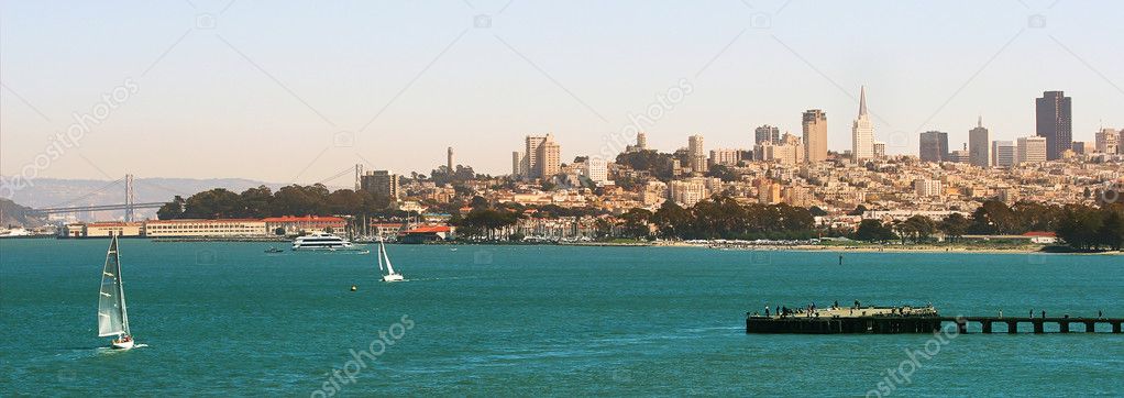 San Francisco bay and downtown.