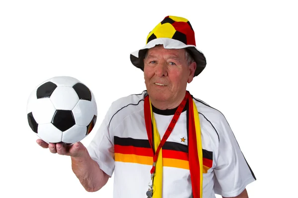 Senior soccer fan — Stock Photo, Image
