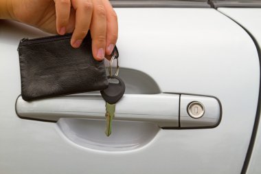 Car door handle and lock clipart