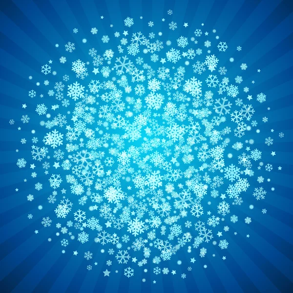 Μπλε φόντο Χριστούγεννα με νιφάδες χιονιού — Διανυσματικό Αρχείο