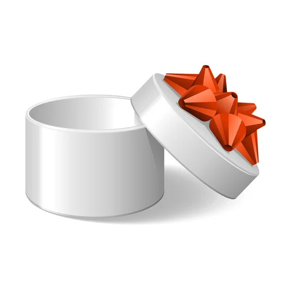 Ανοίξτε το άδειο δώρο λευκό με πορτοκαλί τόξο — Διανυσματικό Αρχείο