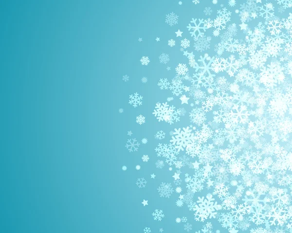 Niebieskie Boże Narodzenie tło z płatków śniegu — Wektor stockowy