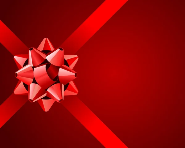 Carte de vœux avec arc rouge — Image vectorielle