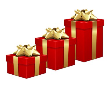 Red gifts shopping graph clipart